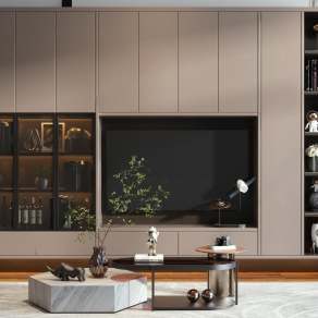 现代电视柜3D模型下载